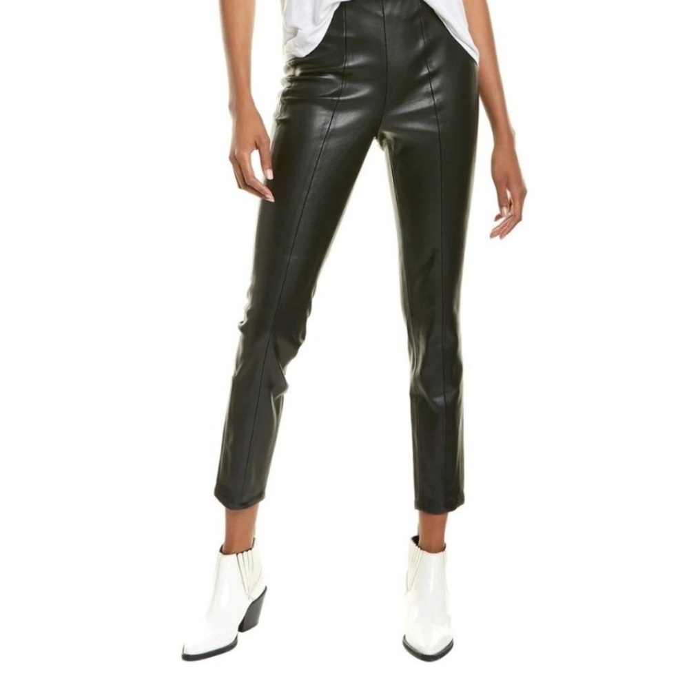 Blank NYC Maleficent Faux Leather Skinny Pant Womens 25 High Rise Moto Black